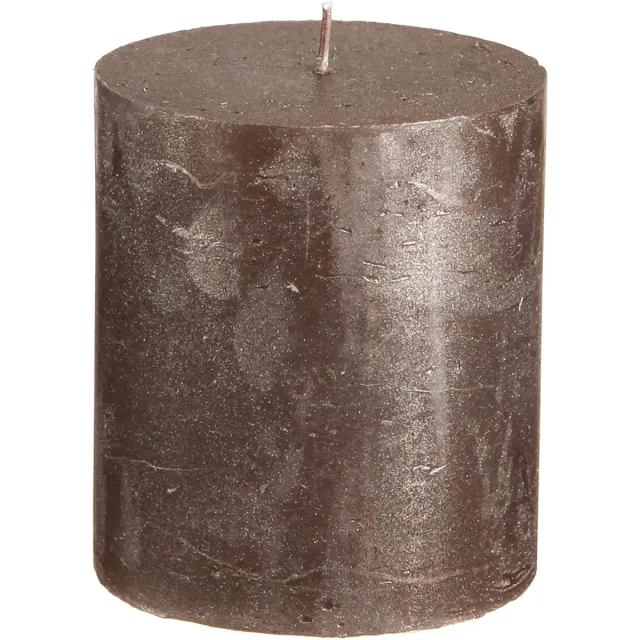 Viana Effen bruine pilaarkaarsen, koper metallic, 70×80mm, set van 4 – decor