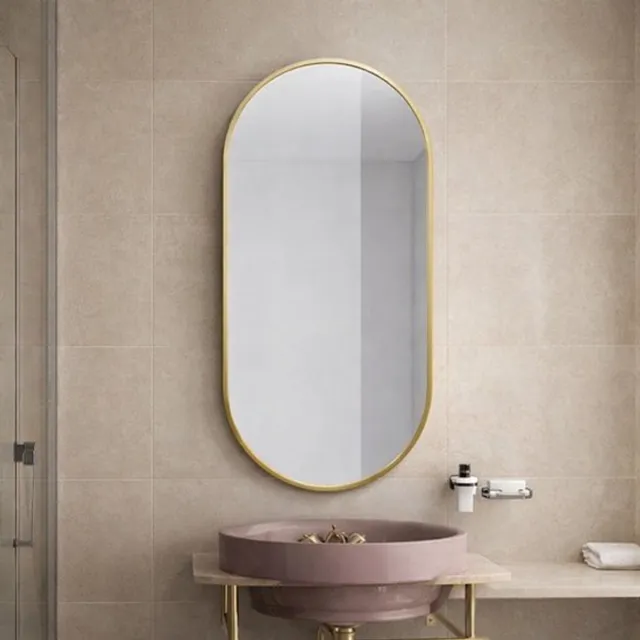YasHome Elegante Ovale Spiegel voor Badkamer - 70x30 cm zwart