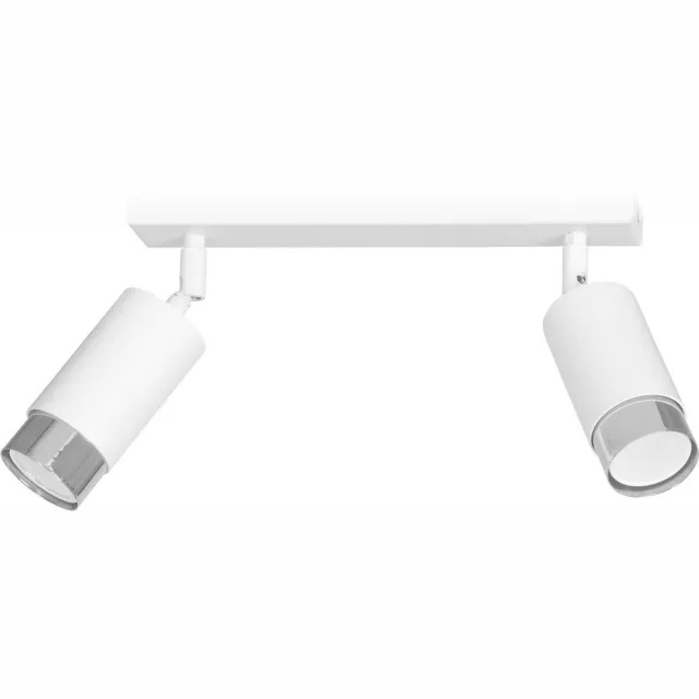Emibig Boras dubbele plafondspot GU10 wit en chroom luxe afwerking - Perfect voor moderne interieurs wit/chroom