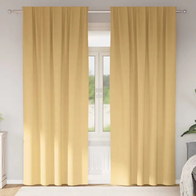 vidaXL Zwart-out Gordijnen met Ringen 2 st Beige 245 x 140 cm