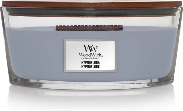 Woodwick Heartwick Flame Ellipse Geurkaars - Hypnoflora - 50 branduren Paars