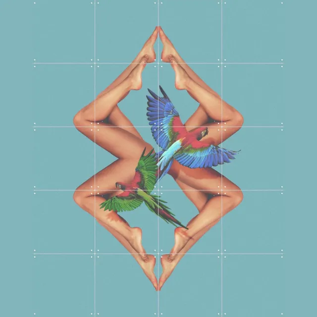 IXXI Bodies, Fran Rodriguez - 80 x 100 cm - Grote wanddecoratie en posters - Illustraties, Digitale Kunst, Pop art, Kleurrijk, Collage, Mancave Blauw