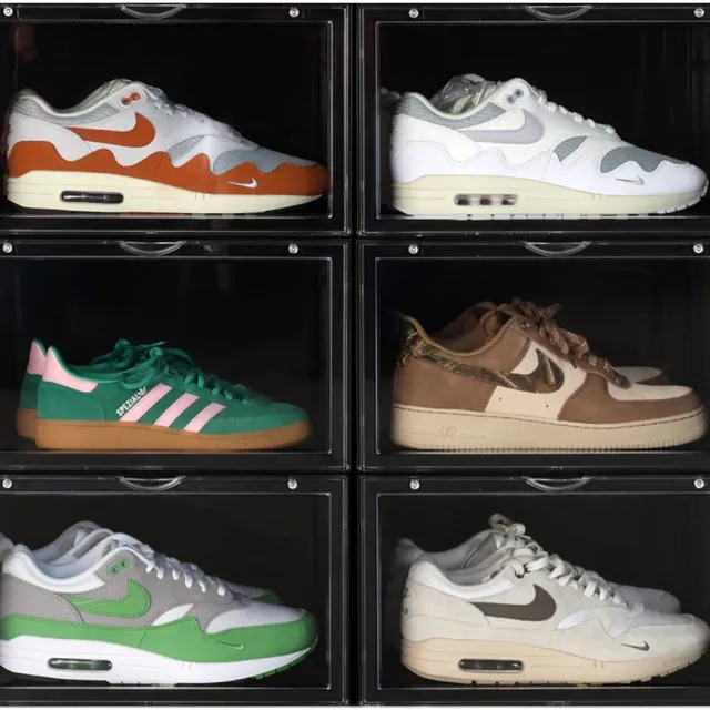 Sneakerstack Sneakerbox Zwart – 6 stuks - Stapelbare Schoenenbox – Past tot schoenmaat 48 – Premium Opbergbox