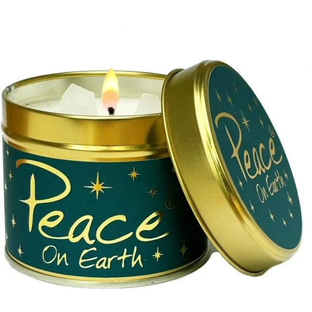 Lily Flame Geurkaars in blikje - Peace on Earth - 7,7 cm x 6,6 cm Groen