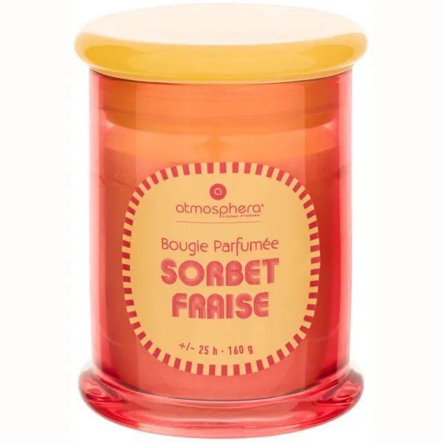 Atmosphera Créateur d'intérieur® Geurkaars 160 g in gekleurd glazen potje SORBET rouge
