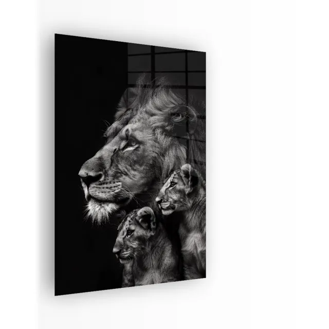 Indoorart Glasschilderij Koninklijke Familie 60x90 CM - Afbeelding op plexiglas - Inclusief montagemateriaal zwart, wit