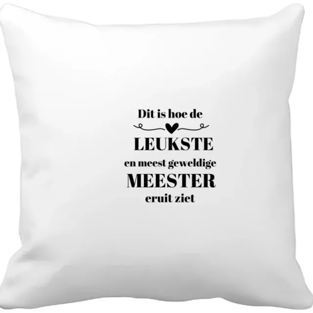 Akyol dit is hoe de leukste en meest geweldige meester eruit ziet Kussen hoes - Meester - meest leukste leraar - verjaardag - cadeautje voor meester - meester artikelen - kado - geschenk - collega's - 40 bij 40 cm Multicolor