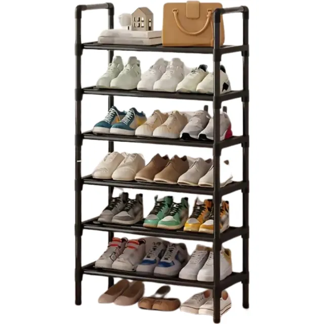 Livano Schoenenrek - Schoenenbank - Deur - Schoenen Opbergsysteem - Organizer - 6 Lagen Zwart