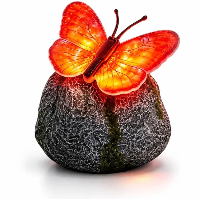 VHV Zonne‑energie vlinder decoratielamp - Energiezuinig - Solar Tuinverlichting - Buitenlamp - Sfeerverlichting - Tuin Decoratie voor Buiten - Waterafstotend Zwart