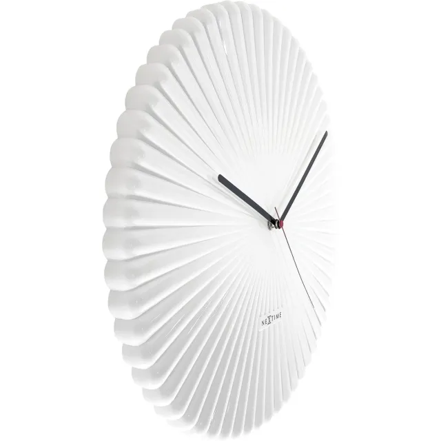 NeXtime Wandklok 40cm - Stil - Wit - Polyresin - NeXtime 'Mousse' Groen