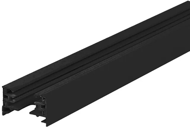 Profo 1-Fase Rail 1 meter zwart inclusief eindkap en voedingsconnector | 1 meterx34x21 mm Zwart Aluminium