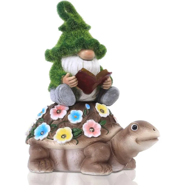 Thuys Zonnelader Tuinbeeld – Dwerg Paard Schildpad Decoratie – LED Feeënlampjes – Tuinbeeld Cadeau Goud