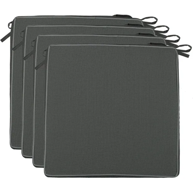 Imperatoris Zitkussen - Stoelkussen - Tuinstoelkussens - Eetkamer Kussen - Stoelkussens Eetkamer - Geschikt voor Binnen en Buitengebruik - Seat Cushion - 40 x 40 x 4 cm - 4 Stuks - Grijs - van Imperatoris