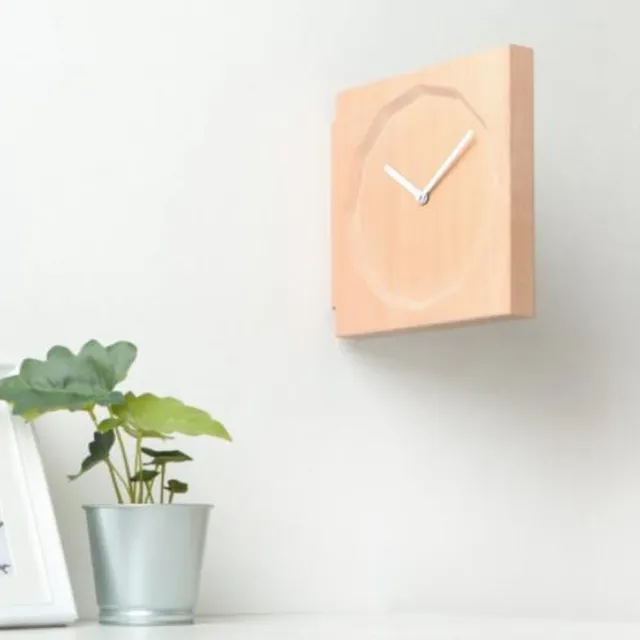 Pana Objects Co., Ltd. PLATFORM-O (WOOD:BEECH, WHITE) WALL CLOCK Beige