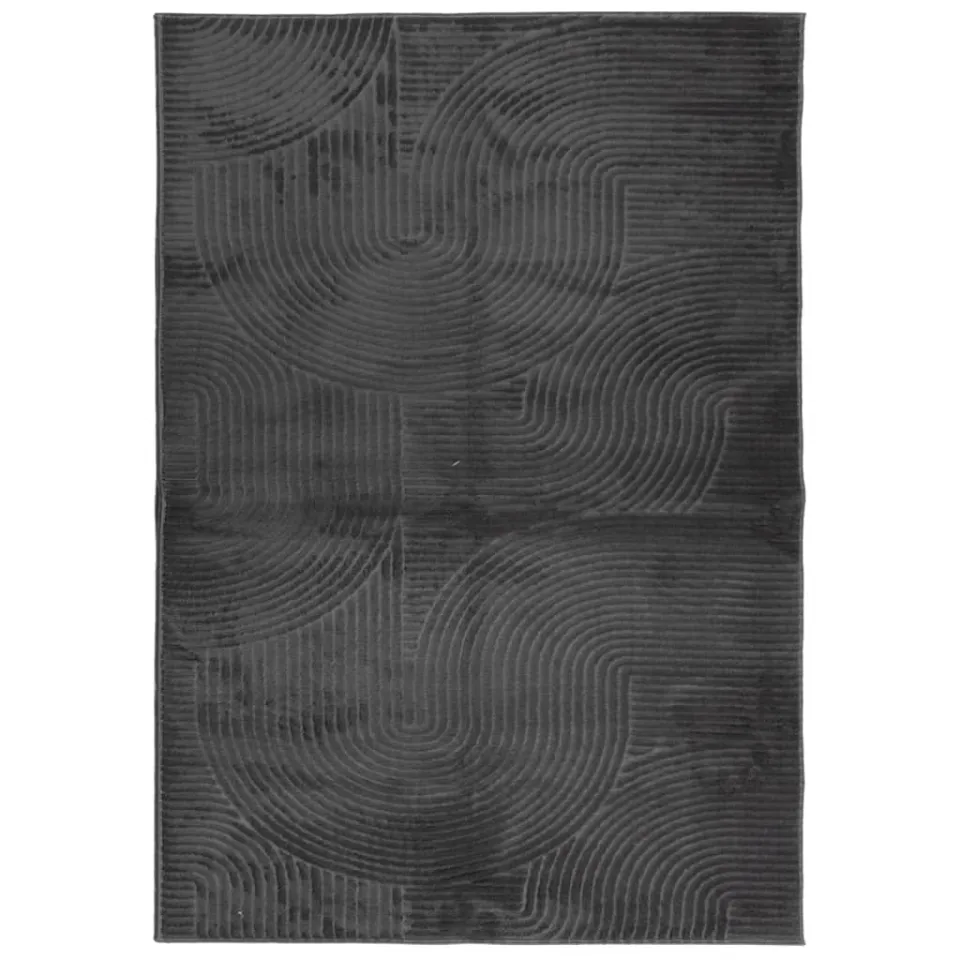 vidaXL Vloerkleed IZA laagpolig Scandinavisch 140x200 cm antraciet, foto 3