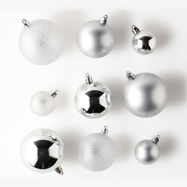 HEMA Kerstballen set zilver - 44 stuks (zilver)