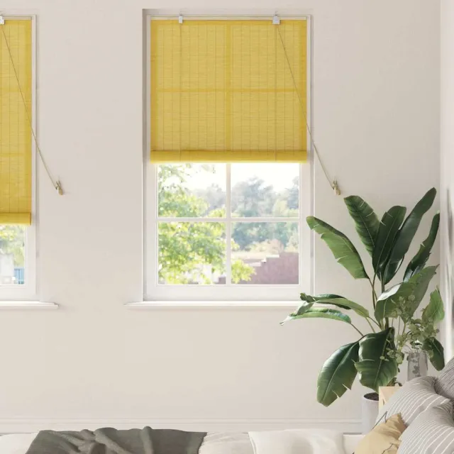vidaXL Rolgordijn Geel 80 x 220 cm Bamboe