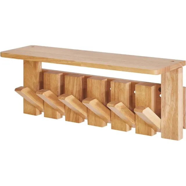 DailySupplies® Wandkapstok met Hoedenplank - Kapstok - Wandplank bruin