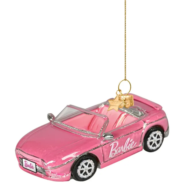 Vondels kerstornament Barbie auto roze