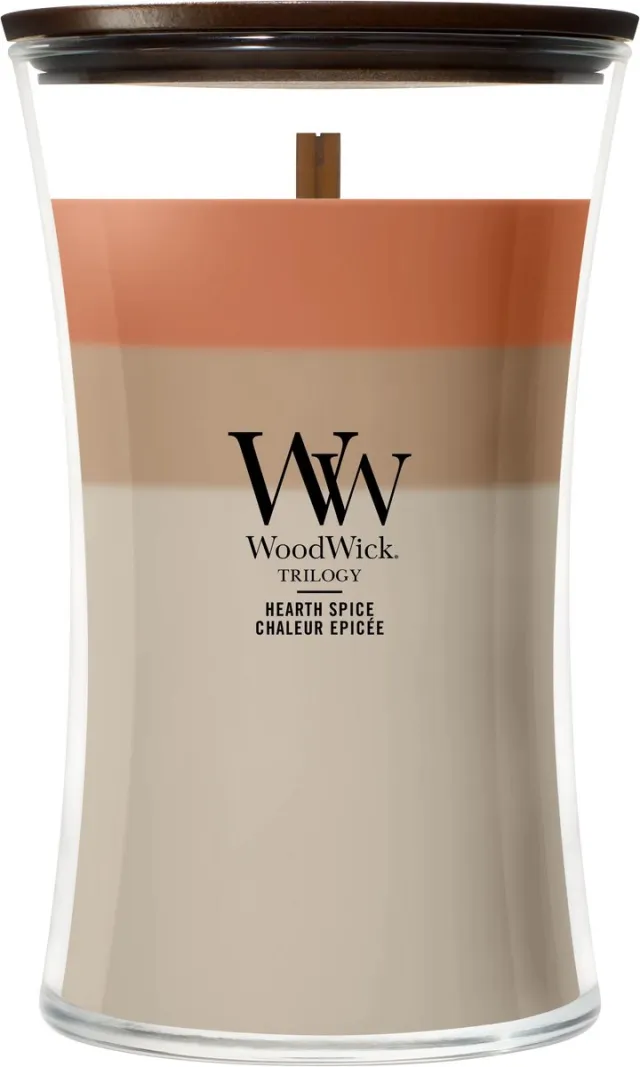 Woodwick Trilogy Hearth Spice Large Geurkaars - 130 branduren Meerkleurig