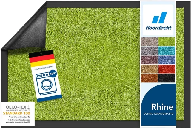 Floordirekt Deurmat - Droogloopmat - Schoonloopmat - Rhine - Lemon Green - 90 x 120 cm Groen