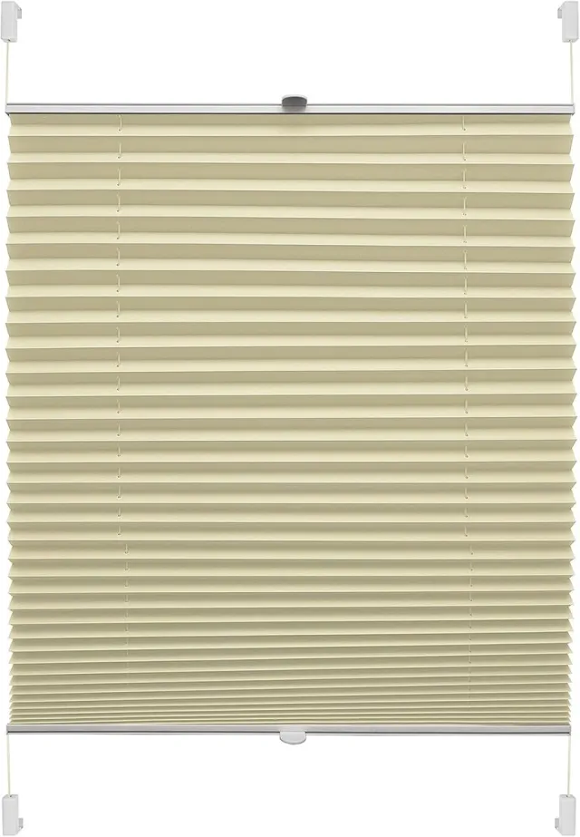 Yoursol EASYFIX plisségordijn Verona 72,5 x 150 cm in beige, plisségordijn zonder boren met twee bedieningsrails