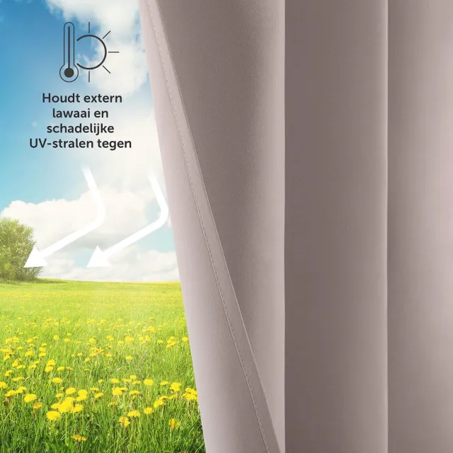Blumtal Gordijn Gewone geïsoleerde verduisteringsgordijnen, 52 x 63 inch, 1 tabletten,Wit Taupe