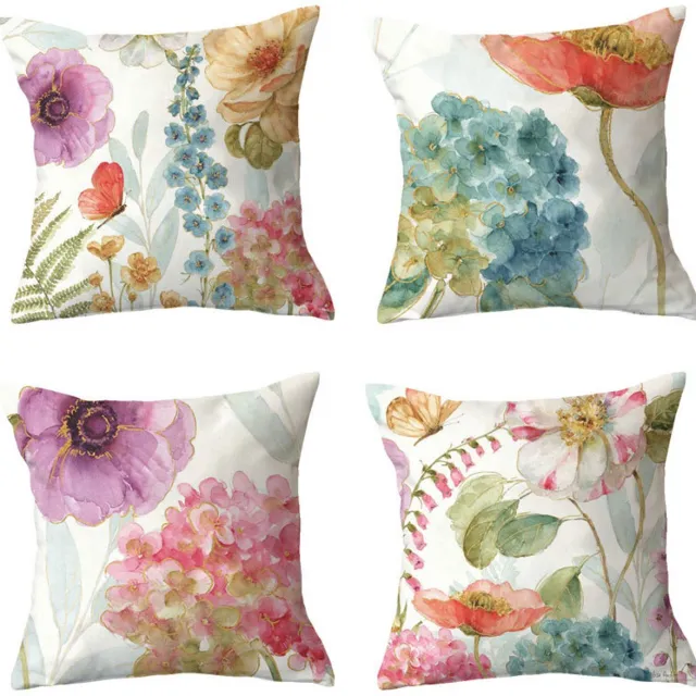 BOTC Sierkussenhoezen 45x45 cm - Set van 4 - Waterafstotende Kussenhoezen voor Binnen & Buiten - Boho Design met Rits - Meerkleurig Geel