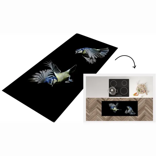 KitchenYeah Keukenloper - Loper keuken - Vogel - Veren - Portret - Keukenloper vinyl Multicolor