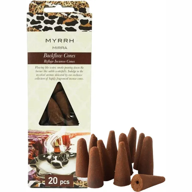 Flora Classique Backflow Wierookkegels Incense cones 20 stuks - Myrrh Bruin