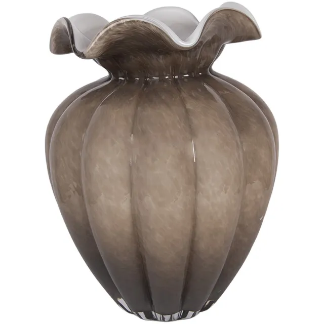 Clayre & Eef Vaas Ø 20x28 cm Bruin Glas