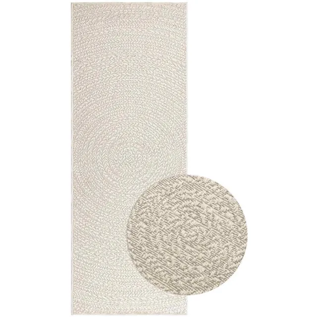vidaXL Vloerkleed - ZIZUR - room - binnen - en - buiten - cm - jute - look crème