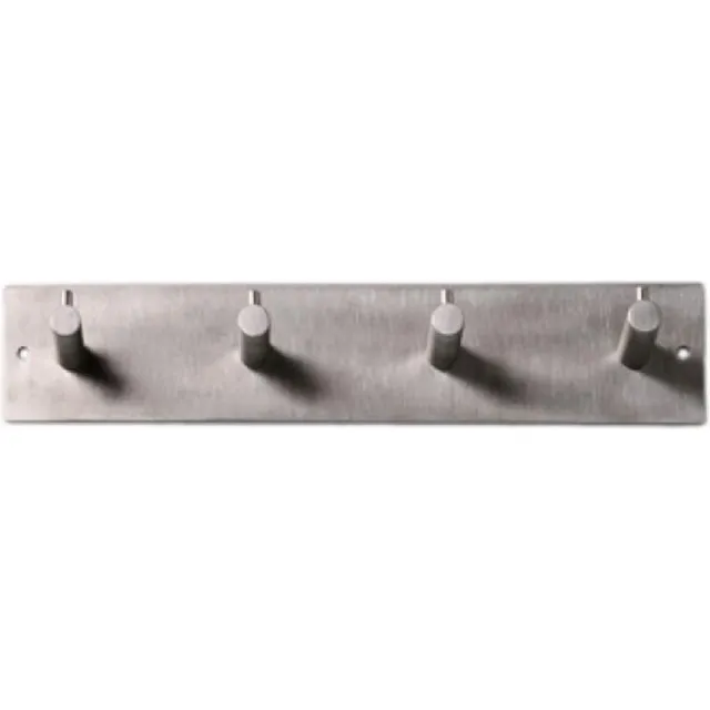 Siro Kapstok - 4 ophang haken - RVS - zilver - 19 x 5 cm - wandkapstok - voor hal of badkamer
