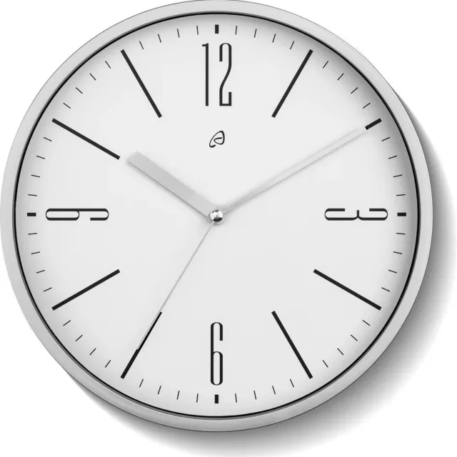auriol Wandklok Wit - Witte Klok - Nauwkeurig en geluidsarm kwarts-uurwerk - Incl. Batterij