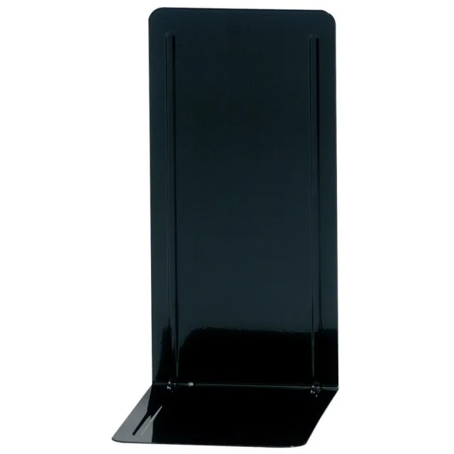 Maul ordner- boekensteun metaal 13 x 14 x 24 cm set van 2 stuks zwart