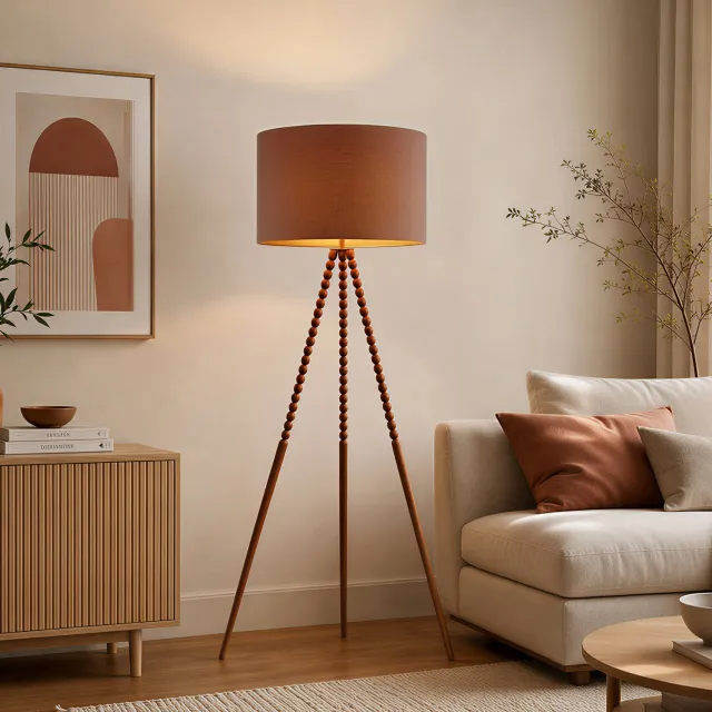NOUS Living vloerlamp Karim (Ø50x151 cm) Bruin