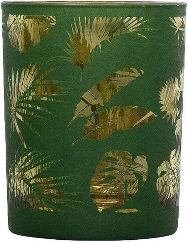 Mars & More Waxinelichthouder Veren Groen (12 x 10 cm)