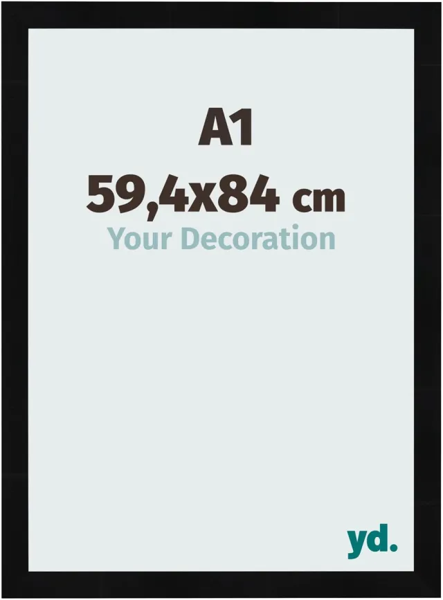 yd. Your Decoration - Fotolijst A1 59,4x84 cm - MDF - Zwart Hoogglans - Pisa