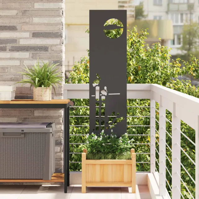 vidaXL Tuin Privacy Screen Zwart 32 x 140 cm Koudgewalst staal