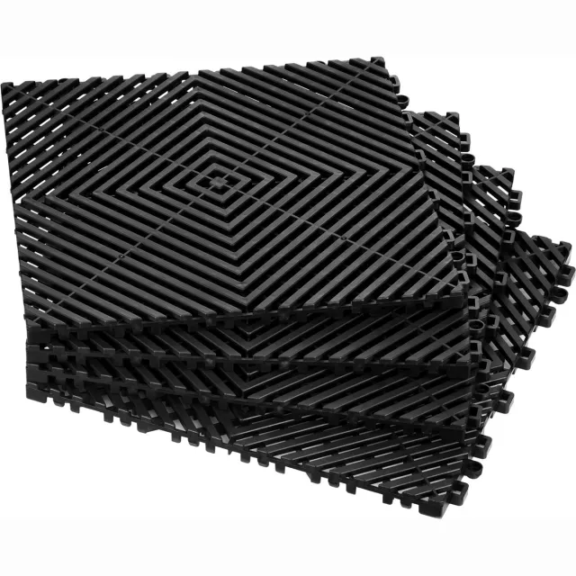 Vevor 50 x drainagemat garagevloertegels in elkaar grijpend 31x31cm zwart