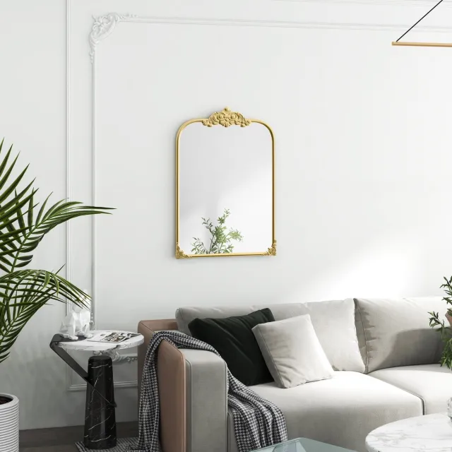 MODENUIT Wandspiegel – 60 x 87 cm – Barokstijl – Glas Met Metalen Lijst – Goud – Decoratief Voor Wand Of Kaptafel