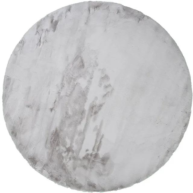 NATURL. Rond Hoogpolig vloerkleed - Comfy Supreme Grijs - Ø 120cm