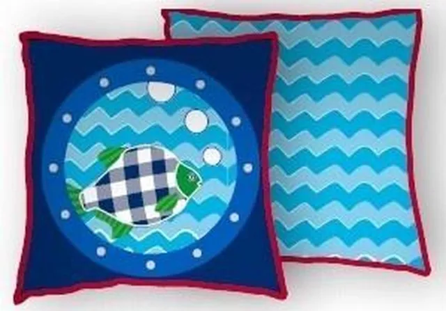 Lief! Lifestyle lief! Sierkussen Fishing - Blauw - 45 x 45 cm