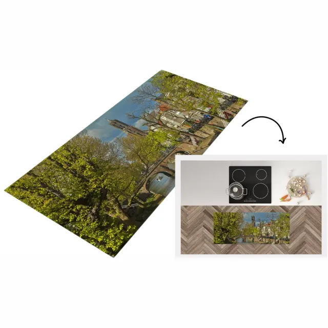 KitchenYeah Keukenloper - Loper keuken - Planten - Utrecht - Water - Keukenloper vinyl Multicolor