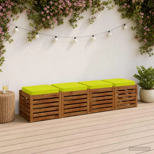 vidaXL 4-Piece Zitkussens VUGHT 4 st 100% Polyester Helder groen