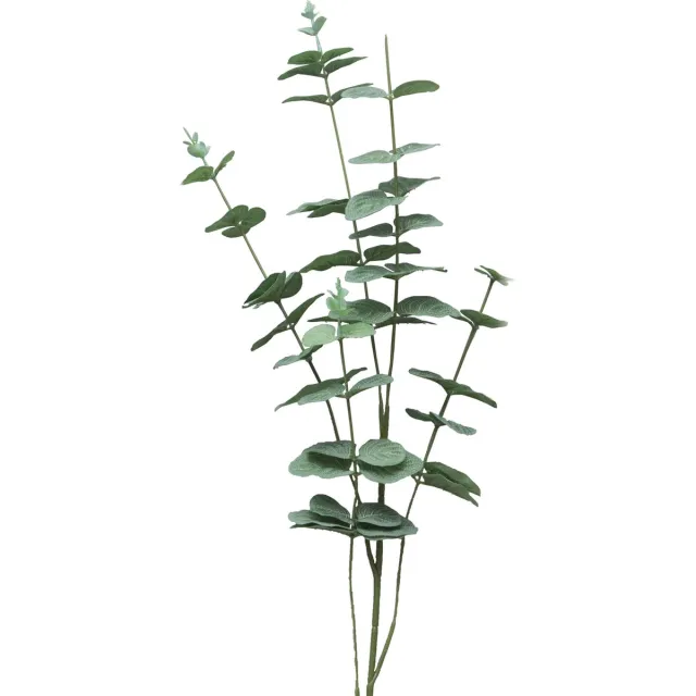 Bellatio Design Kunstplant takken Eucalyptus Cinera - 90 cm - 5 takken - kunst bladgroen - decoratief - zijdebloemen Lichtgroen
