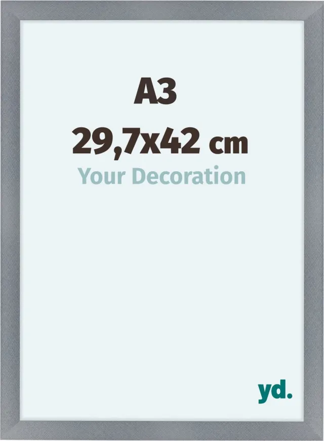 yd. Your Decoration - Fotolijst A3 29,7x42 cm - MDF - Aluminium Geborsteld - Como