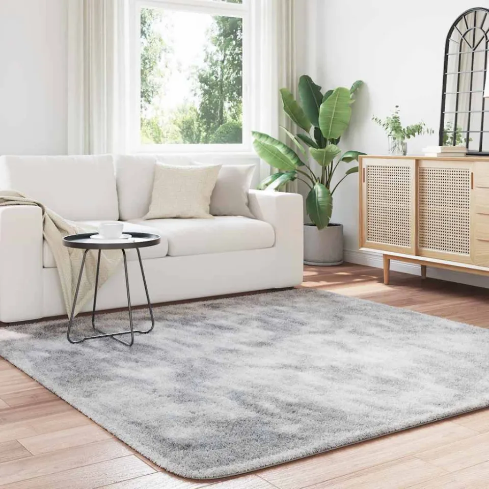 vidaXL Hoogpolig vloerkleed NAVARRA polyester zilvergrijs, foto 8