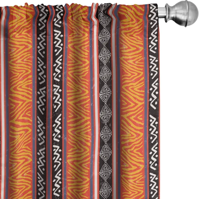 ABAKUHAUS Vintage Tribaal Voorhangen – 2x75x175 – antraciet/oranje Charcoal Grijs Oranje