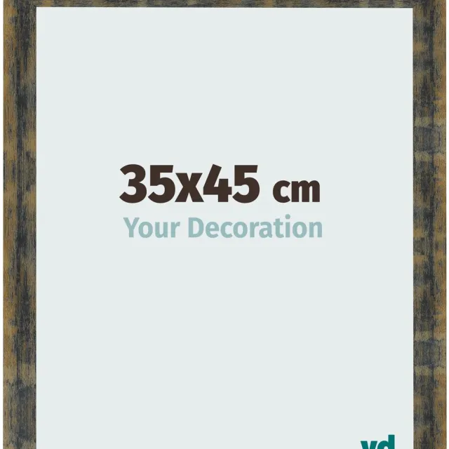 yd. Your Decoration - Fotolijst 35x45 cm - MDF - Blauw Goud Gemeleerd - Pisa
